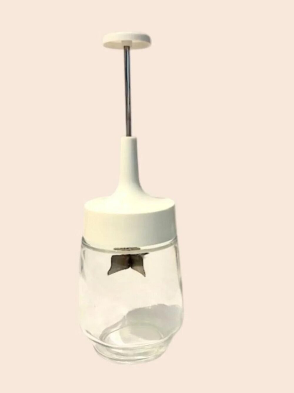 Vintage Gemco Glass Stainless Steel Spring Loaded Chopper